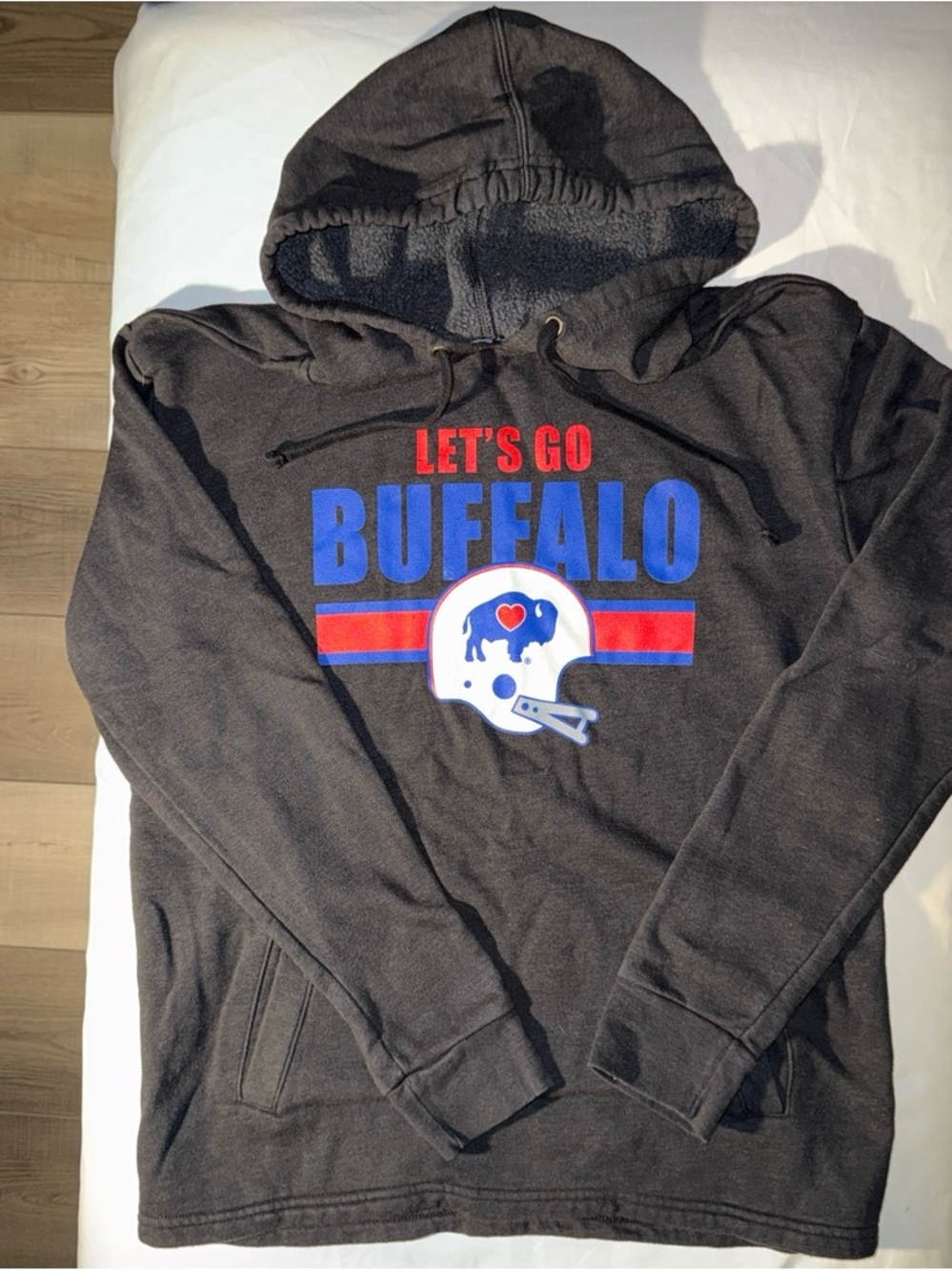 Let's Go Buffalo Men's Black Hooded Sweatshirt
